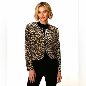 Milly Of New York Designer Jacket Animal Cheetah Print Blazer Coat Women 4 Small